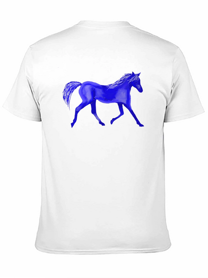 Blue Horse Graphic T-Shirt