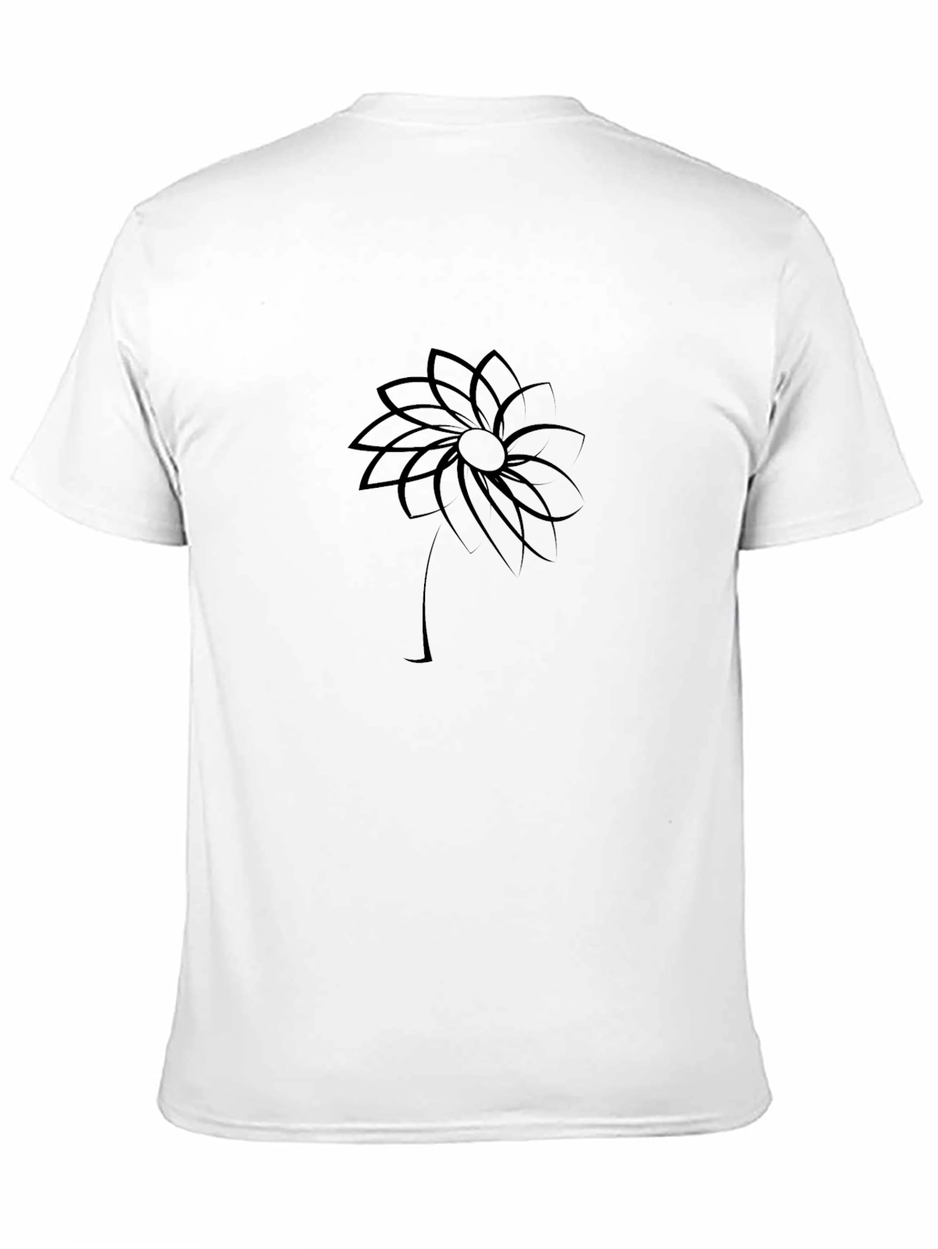 Minimalist Flower Graphic Black T-Shirt