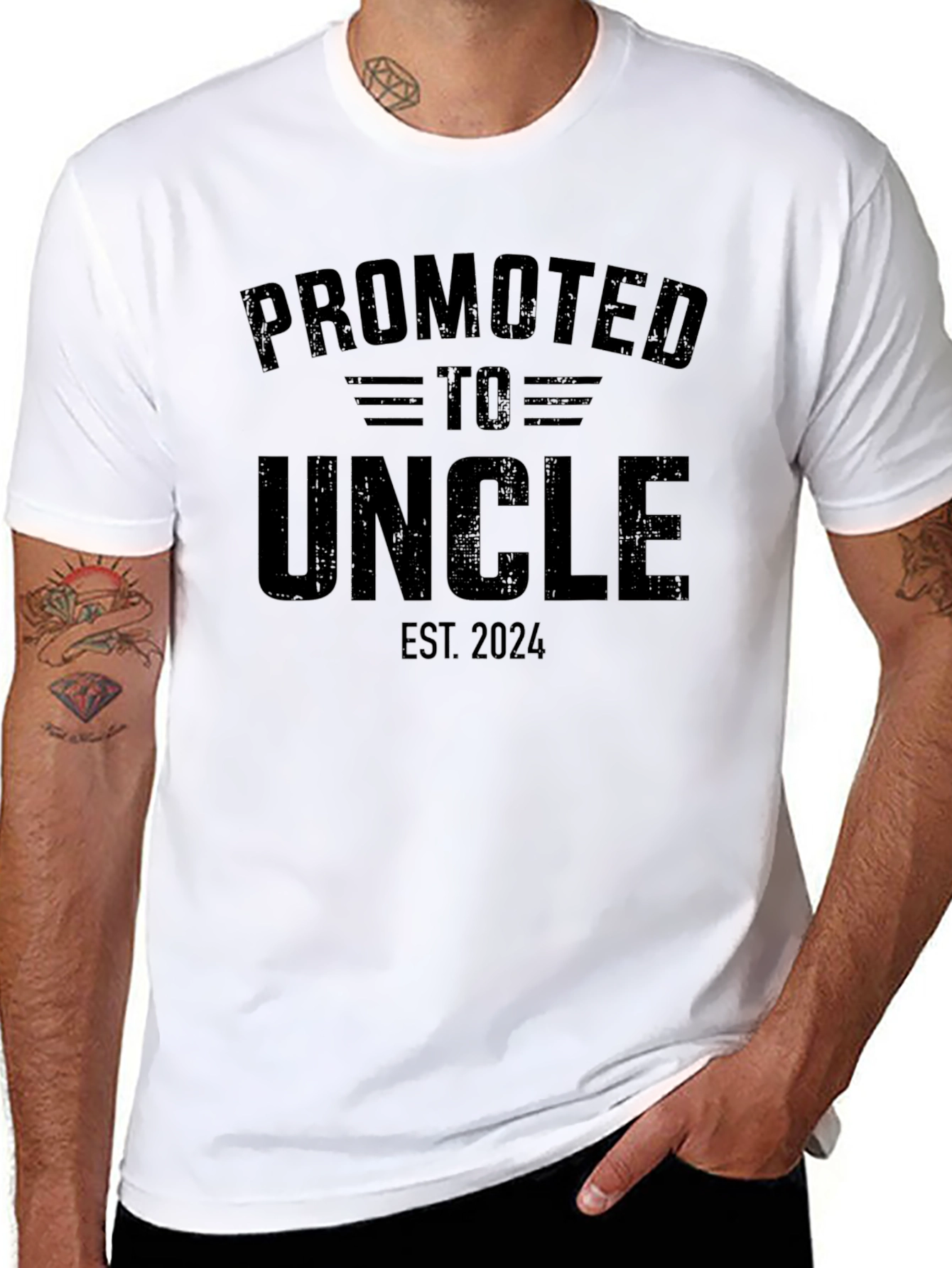 Promoted to Uncle Est. 2024 Mens Graphic Tee