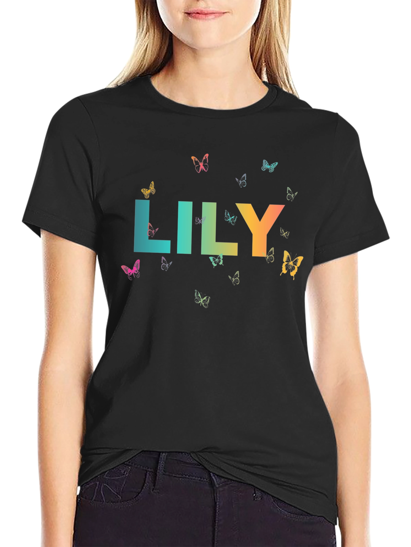 Lily Butterfly Graphic Tee - Stylish & Unique