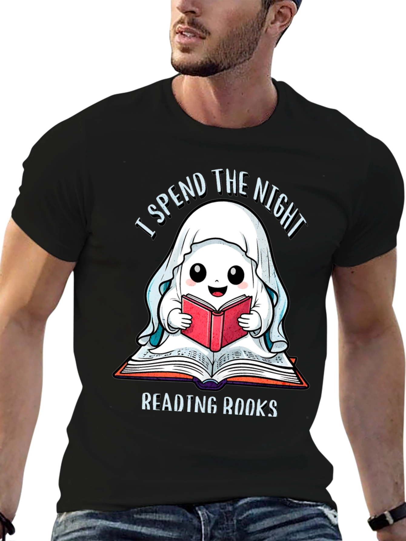Ghost Reading Books T-Shirt