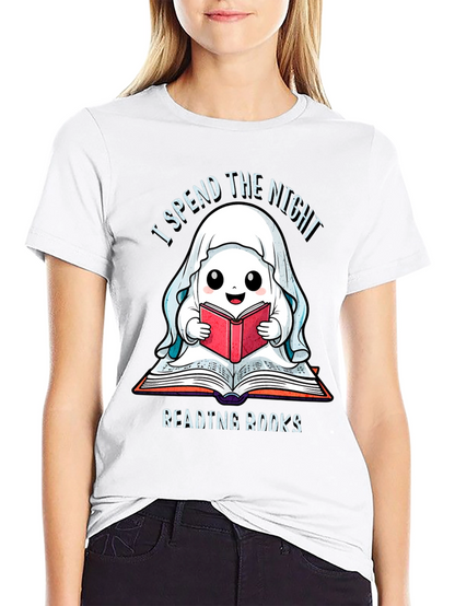 Ghost Reading Books T-Shirt