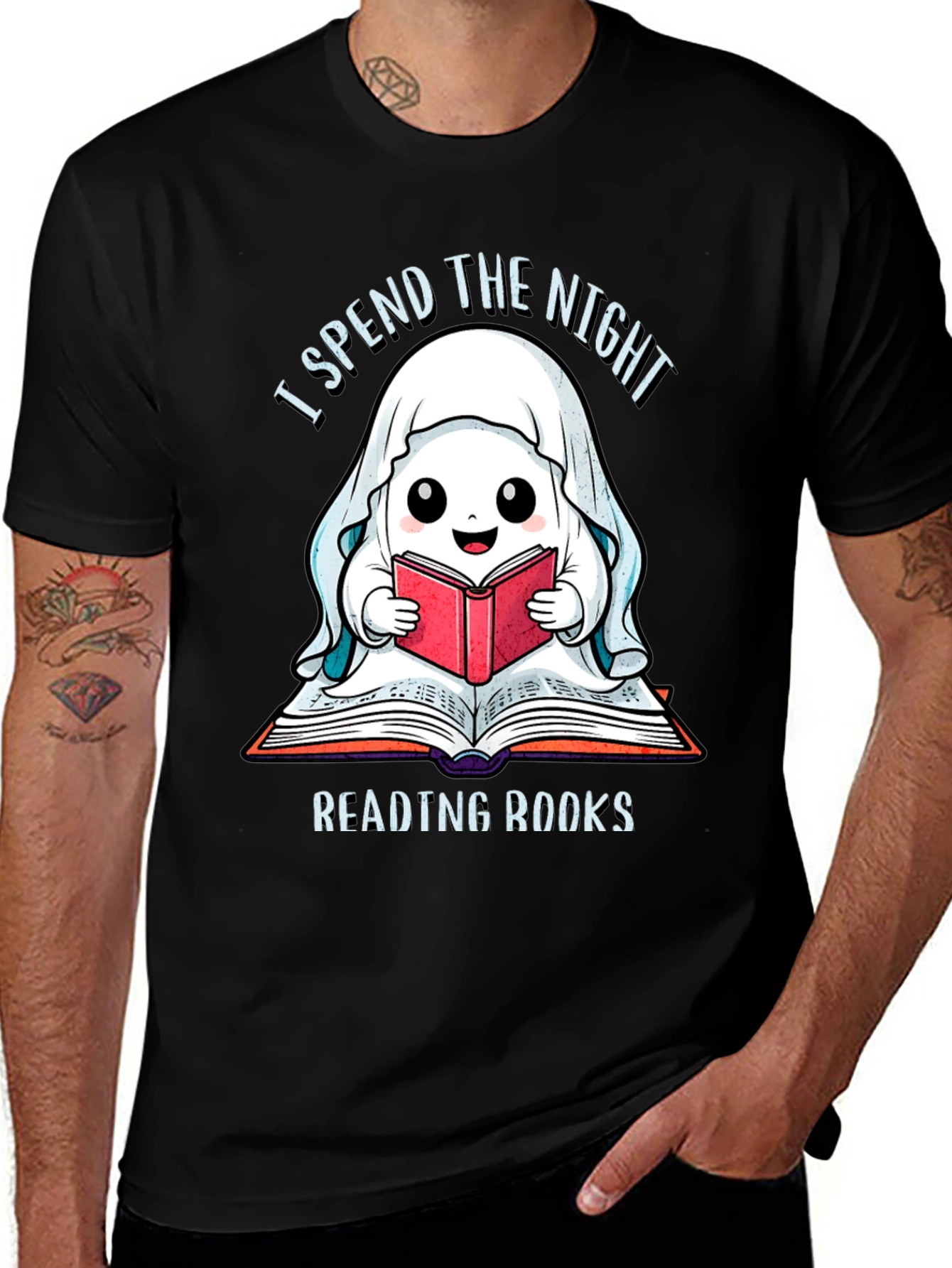 Ghost Reading Books T-Shirt