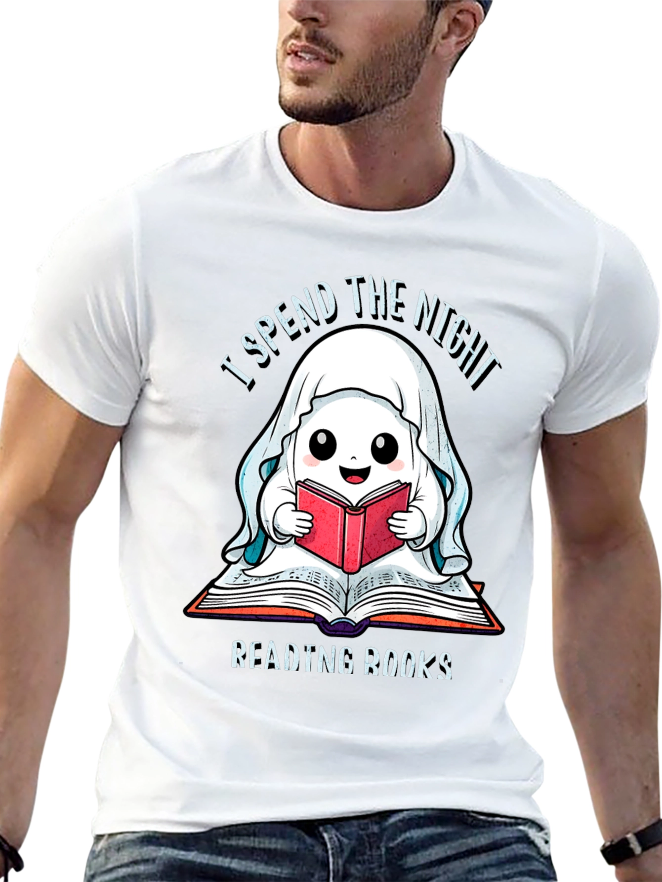 Ghost Reading Books T-Shirt