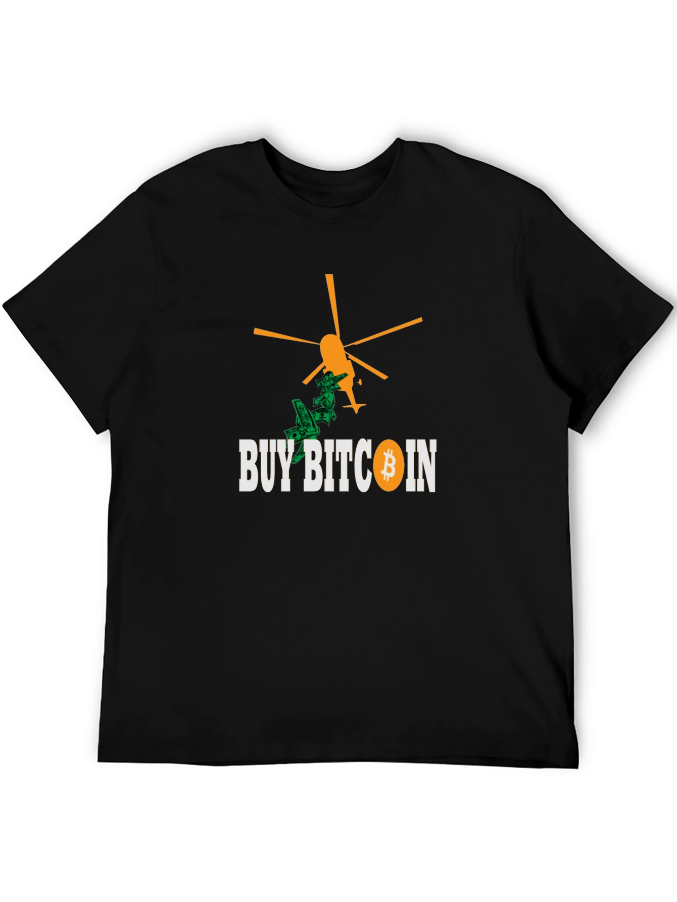 Buy Bitcoin Black T-Shirt - Crypto Helicopter Money