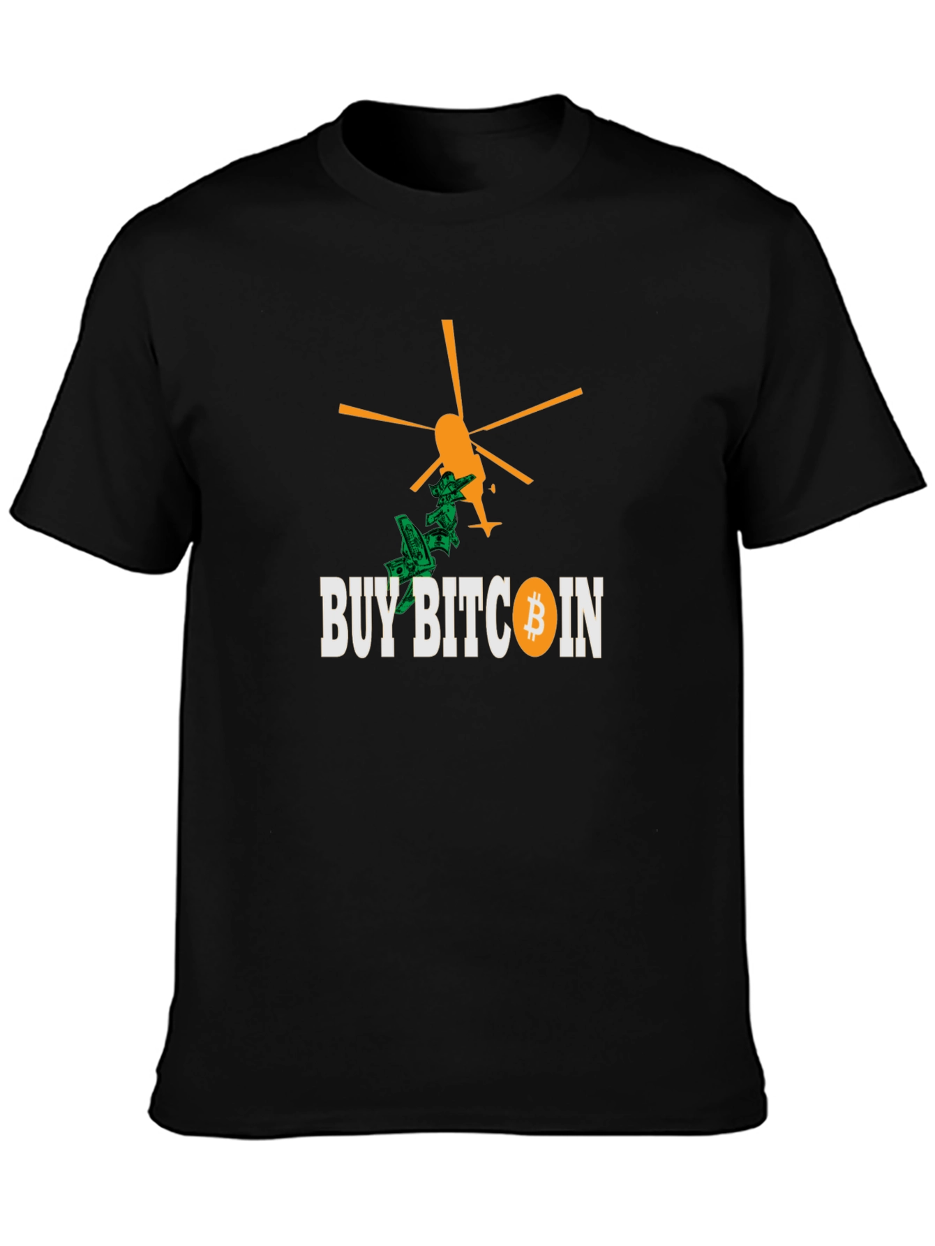 Buy Bitcoin Black T-Shirt - Crypto Helicopter Money