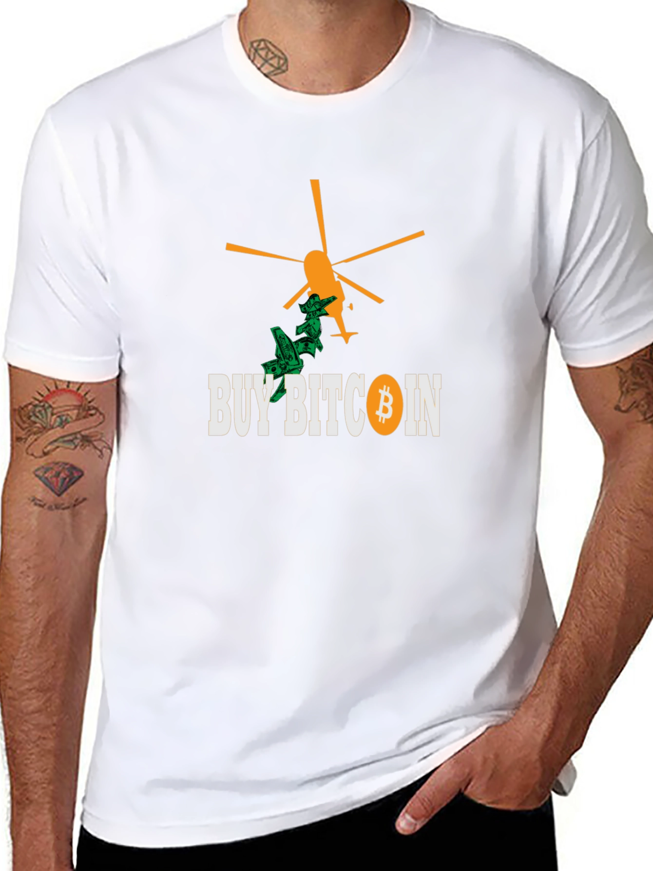 Buy Bitcoin Black T-Shirt - Crypto Helicopter Money