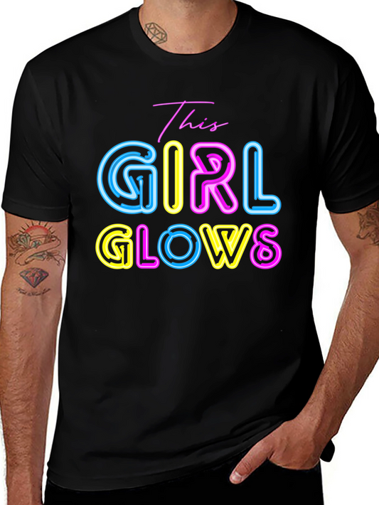 This Girl Glows T-Shirt - Neon Graphic Tee