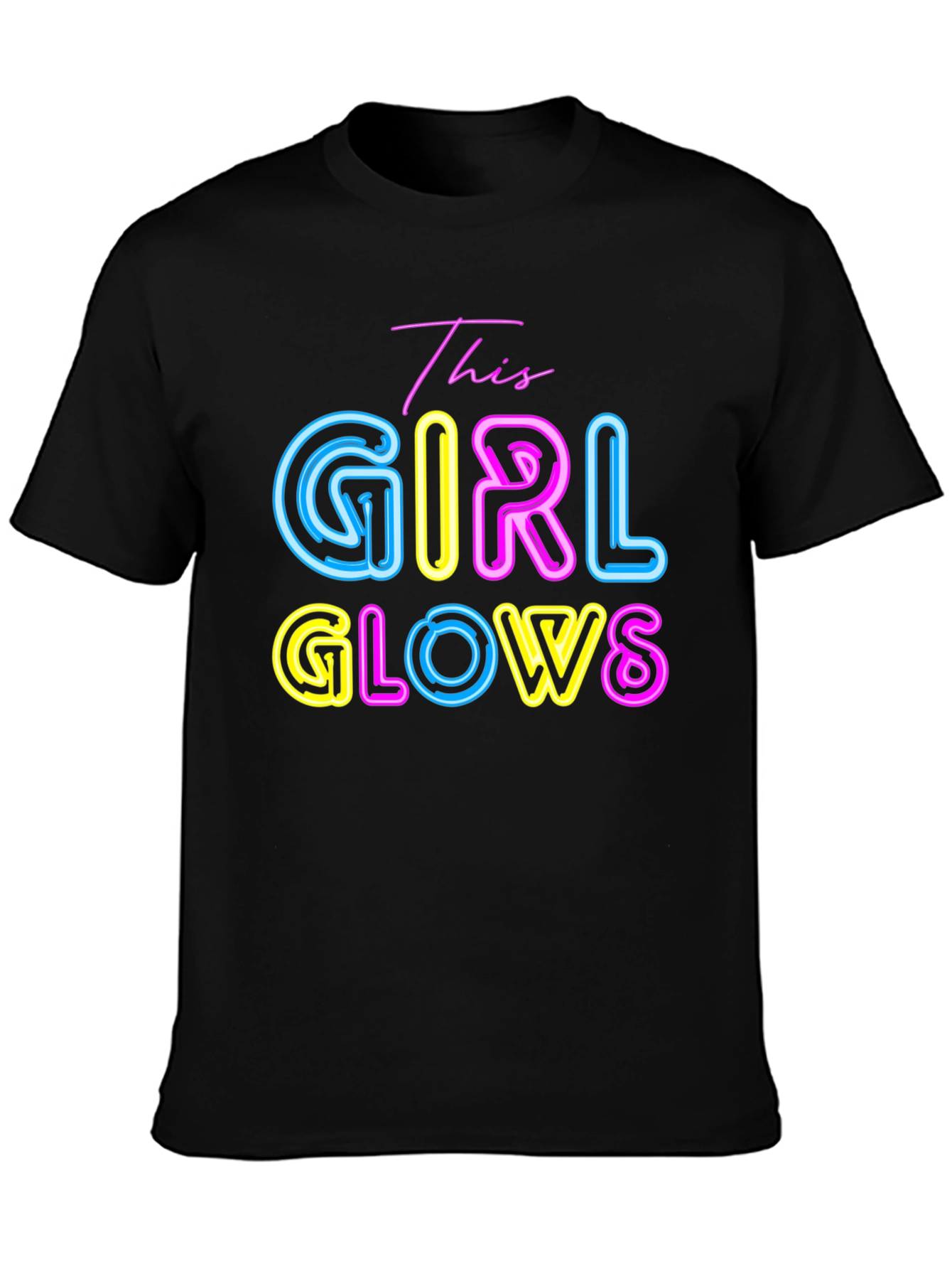 This Girl Glows T-Shirt - Neon Graphic Tee