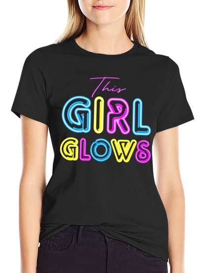 This Girl Glows T-Shirt - Neon Graphic Tee