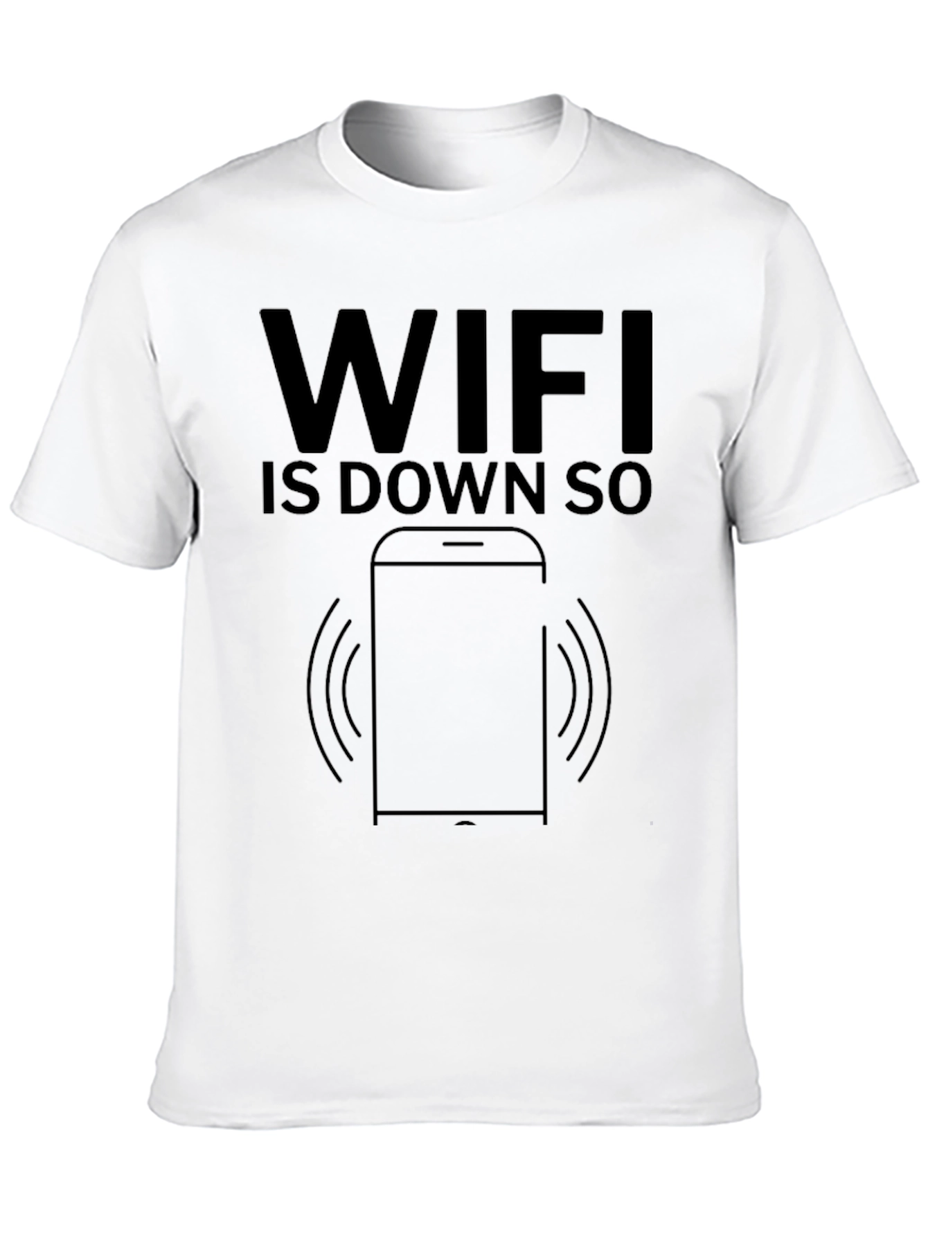Funny WiFi Down Black Graphic T-Shirt