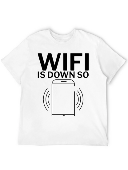 Funny WiFi Down Black Graphic T-Shirt