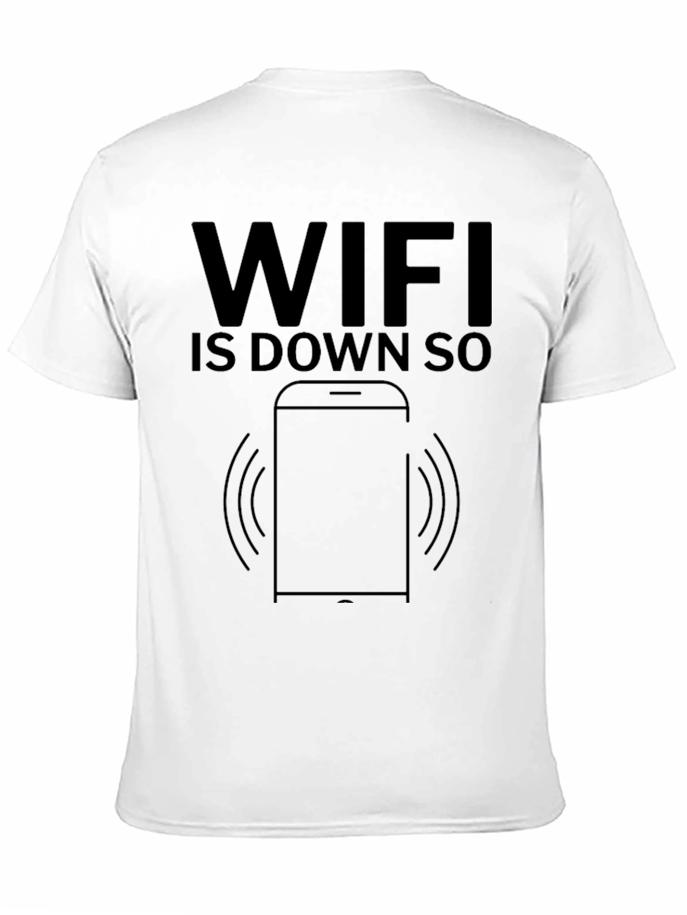 Funny WiFi Down Black Graphic T-Shirt