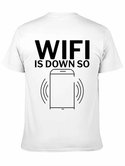 Funny WiFi Down Black Graphic T-Shirt