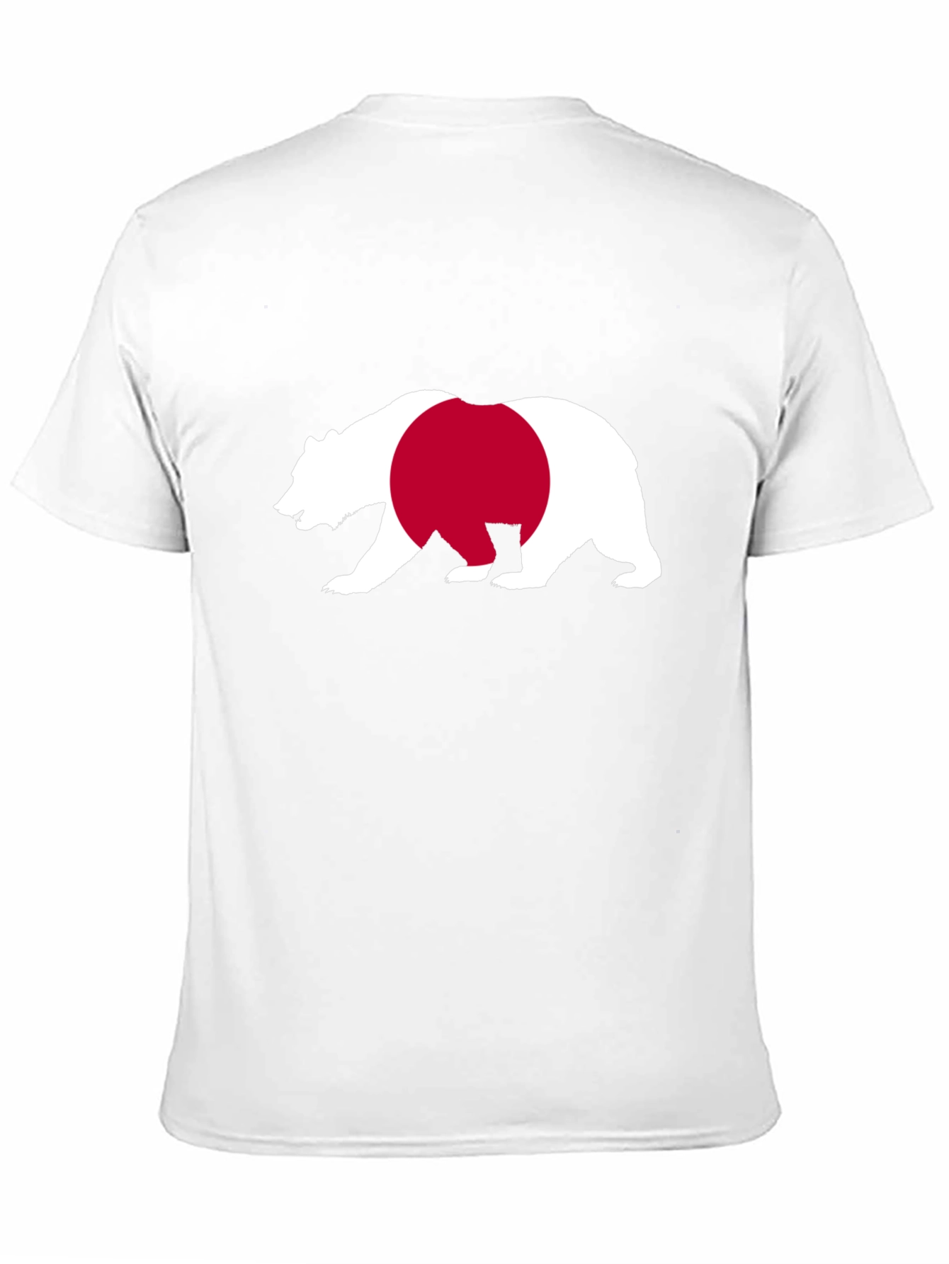 Bear Japan Flag Graphic Tee - Black Cotton Shirt