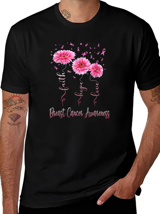 Faith Hope Love Breast Cancer Awareness T-Shirt