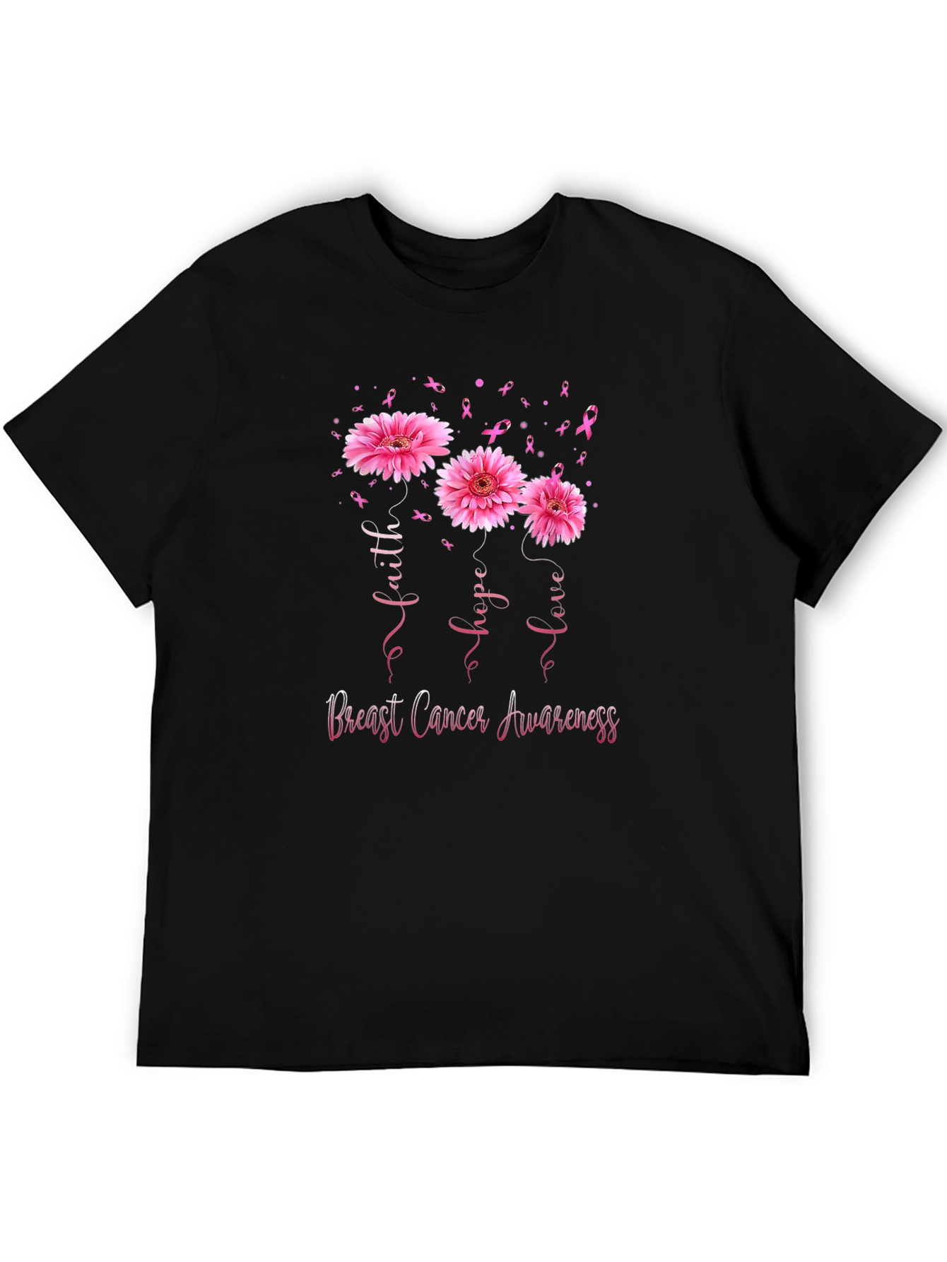 Faith Hope Love Breast Cancer Awareness T-Shirt