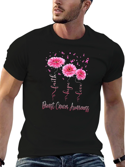 Faith Hope Love Breast Cancer Awareness T-Shirt