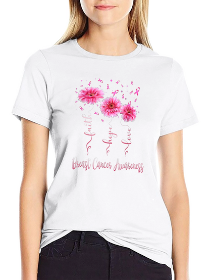 Faith Hope Love Breast Cancer Awareness T-Shirt