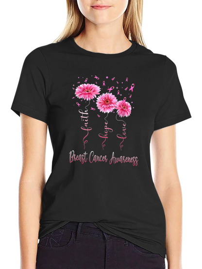 Faith Hope Love Breast Cancer Awareness T-Shirt