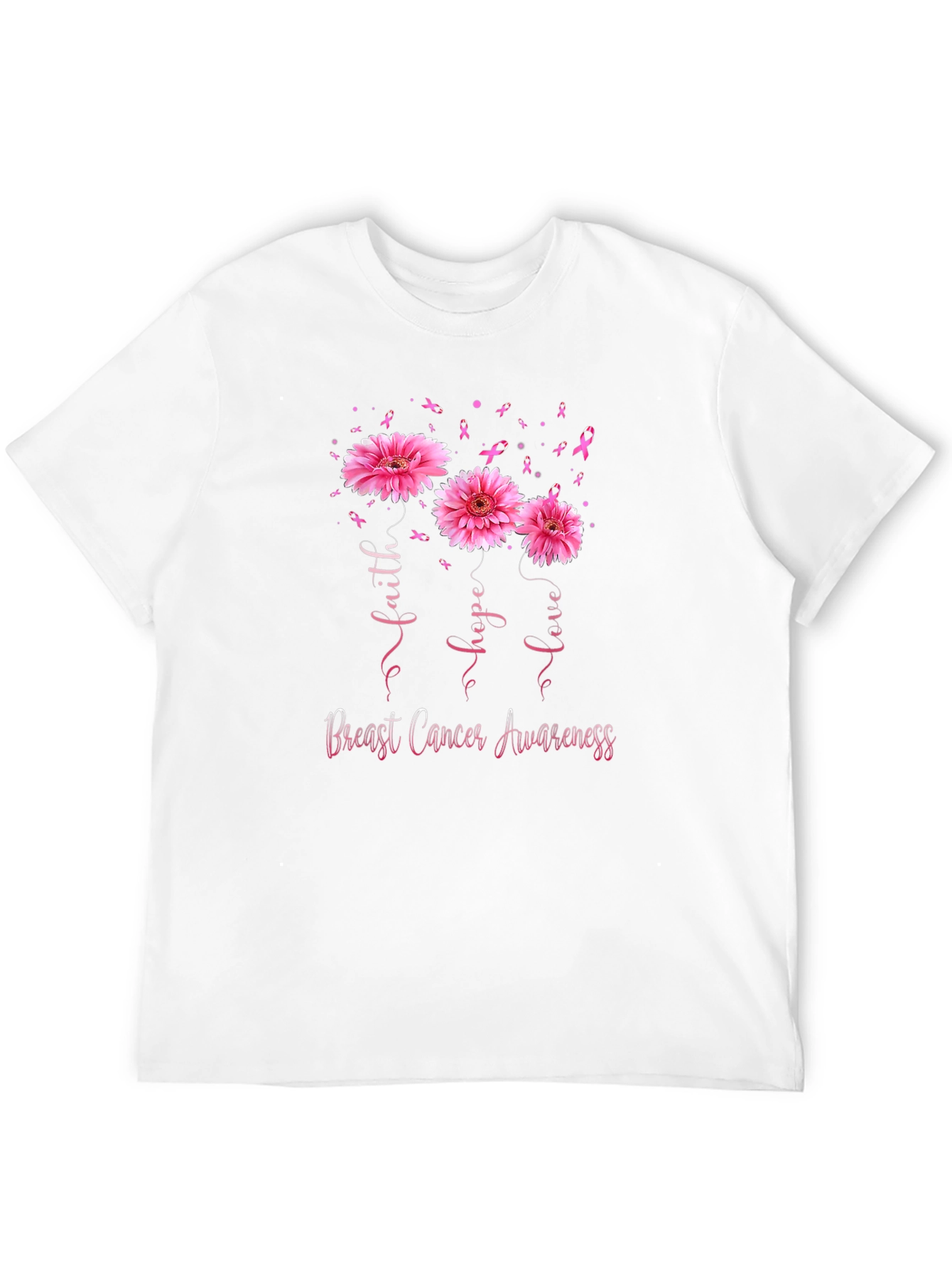 Faith Hope Love Breast Cancer Awareness T-Shirt