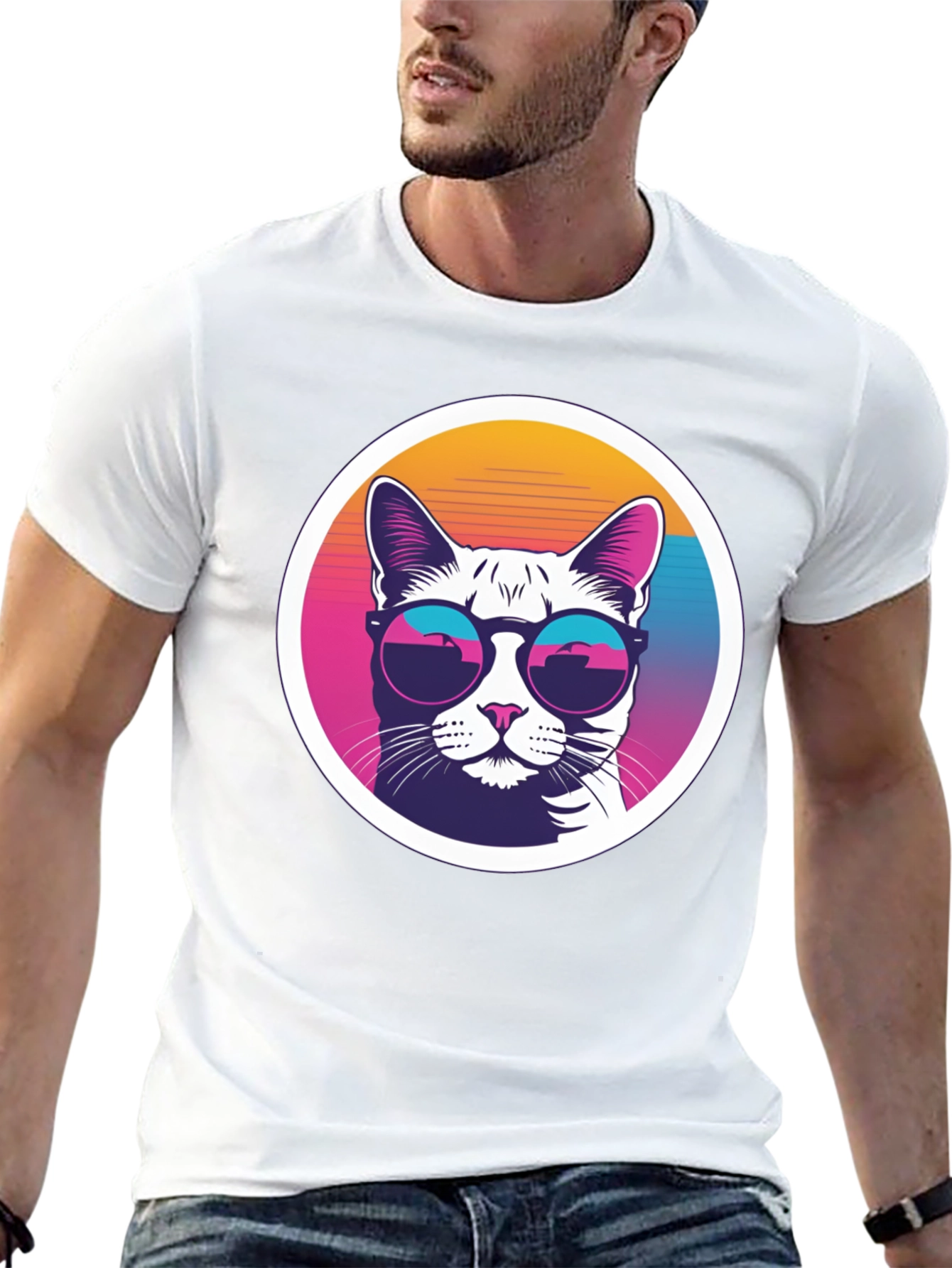 Cool Cat Tee - Retro Sunglasses Graphic T-Shirt