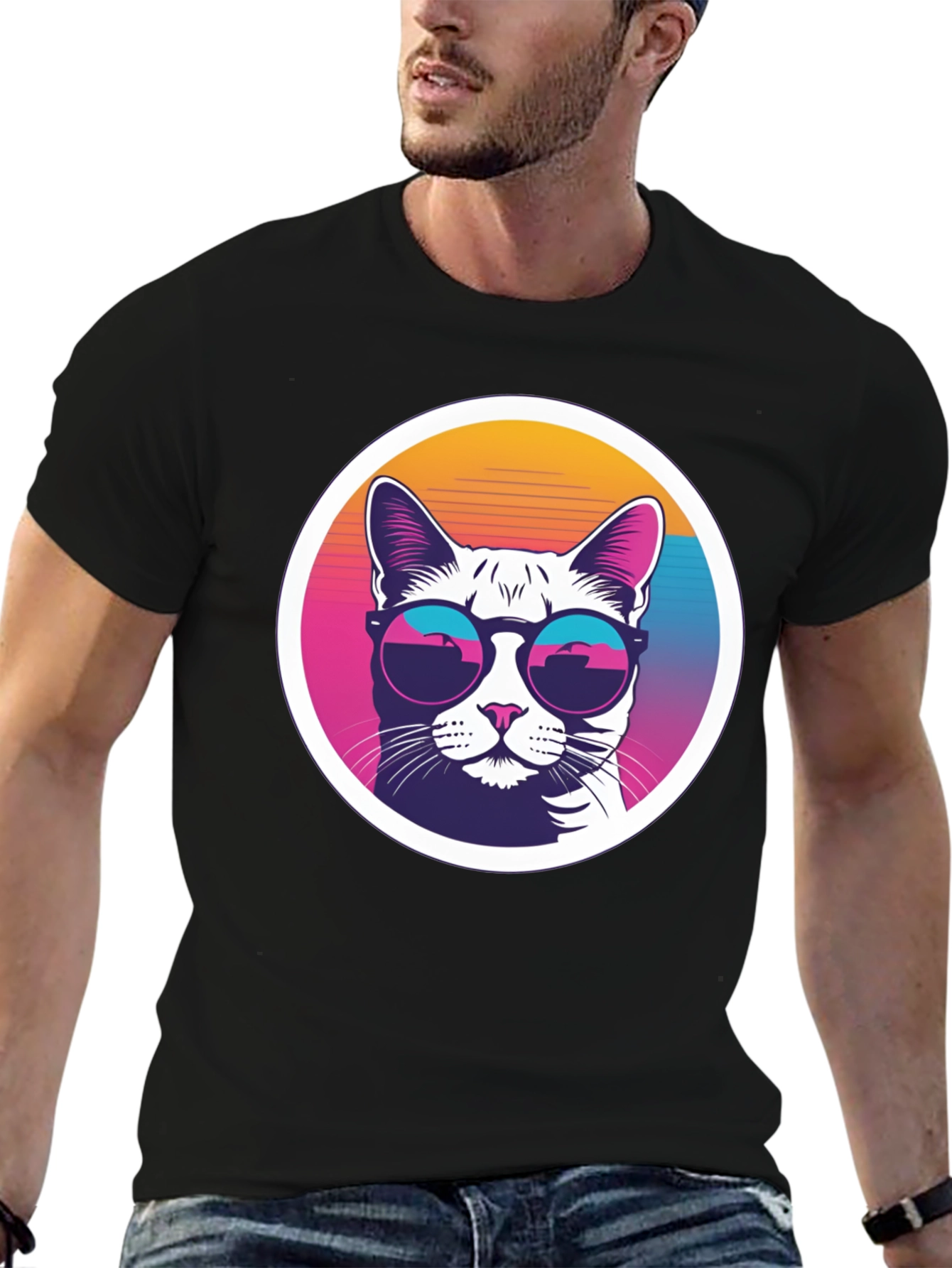 Cool Cat Tee - Retro Sunglasses Graphic T-Shirt