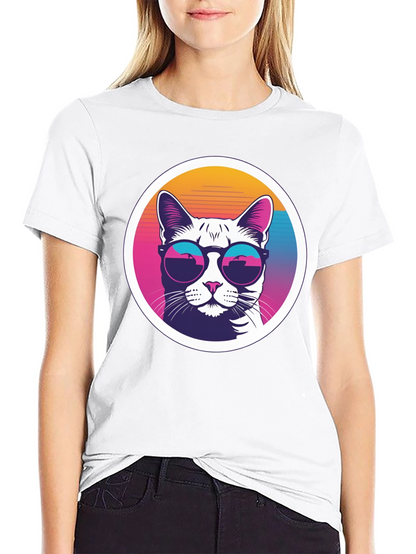 Cool Cat Tee - Retro Sunglasses Graphic T-Shirt