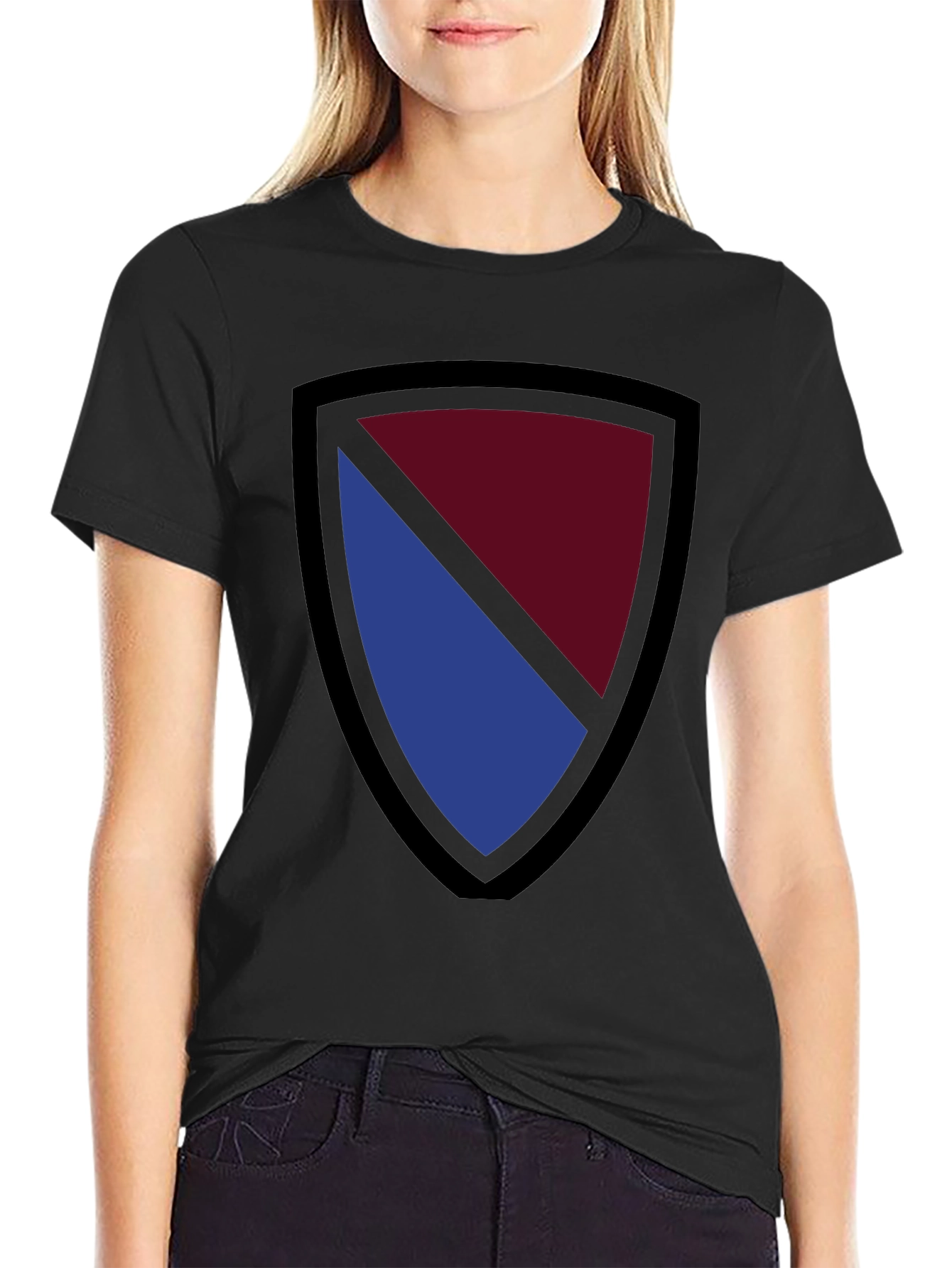 Shield Graphic T-Shirt - Burgundy & Blue
