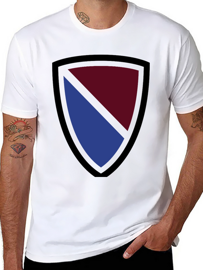 Shield Graphic T-Shirt - Burgundy & Blue