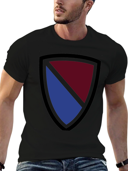 Shield Graphic T-Shirt - Burgundy & Blue
