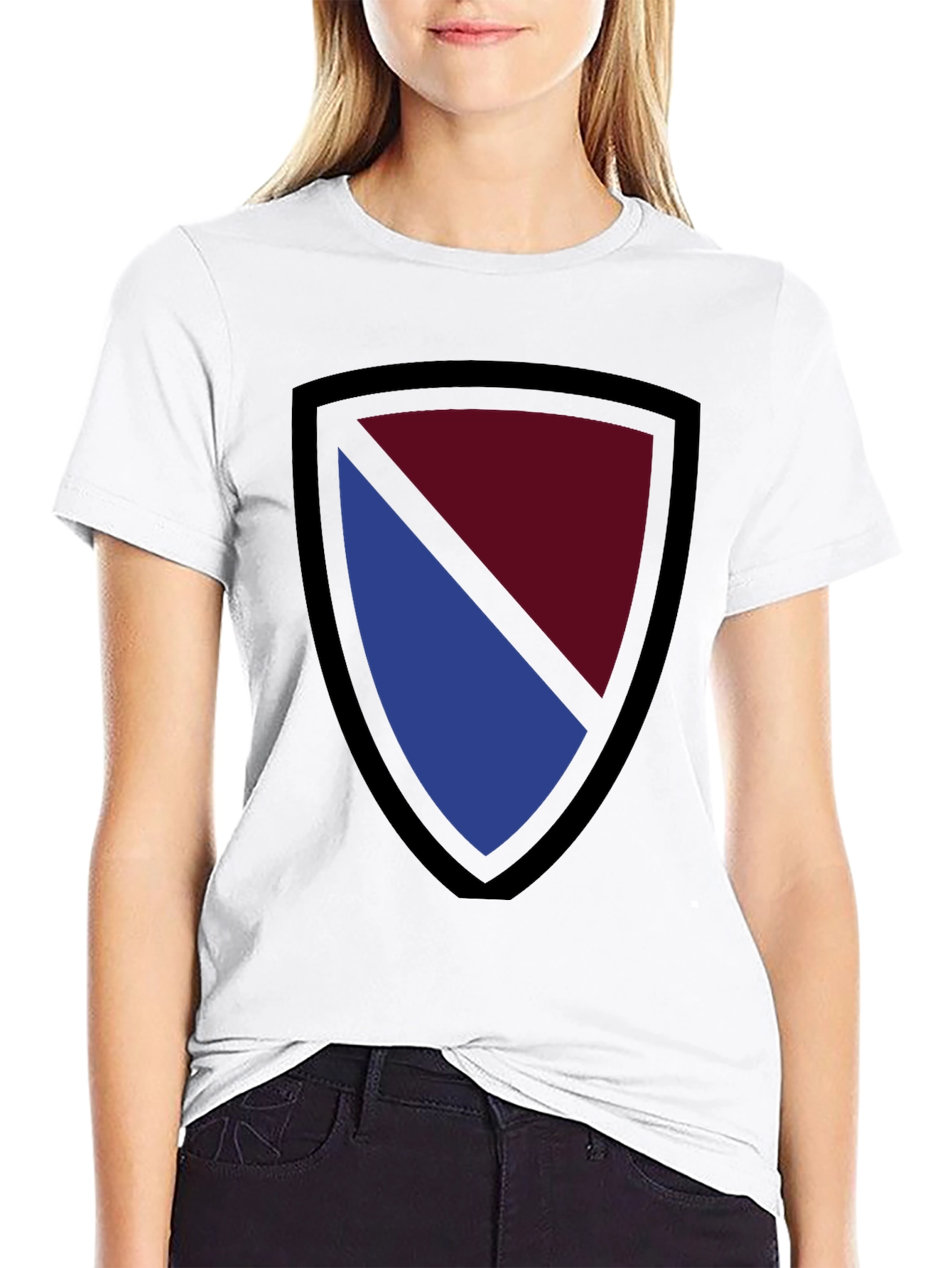 Shield Graphic T-Shirt - Burgundy & Blue