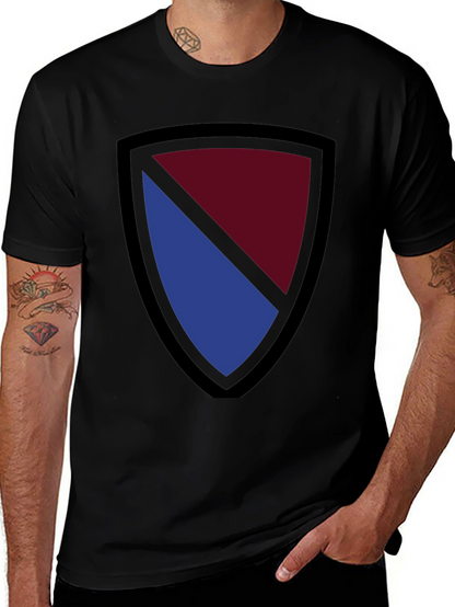 Shield Graphic T-Shirt - Burgundy & Blue