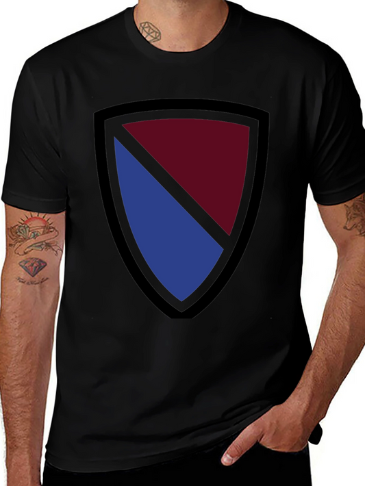 Shield Graphic T-Shirt - Burgundy & Blue