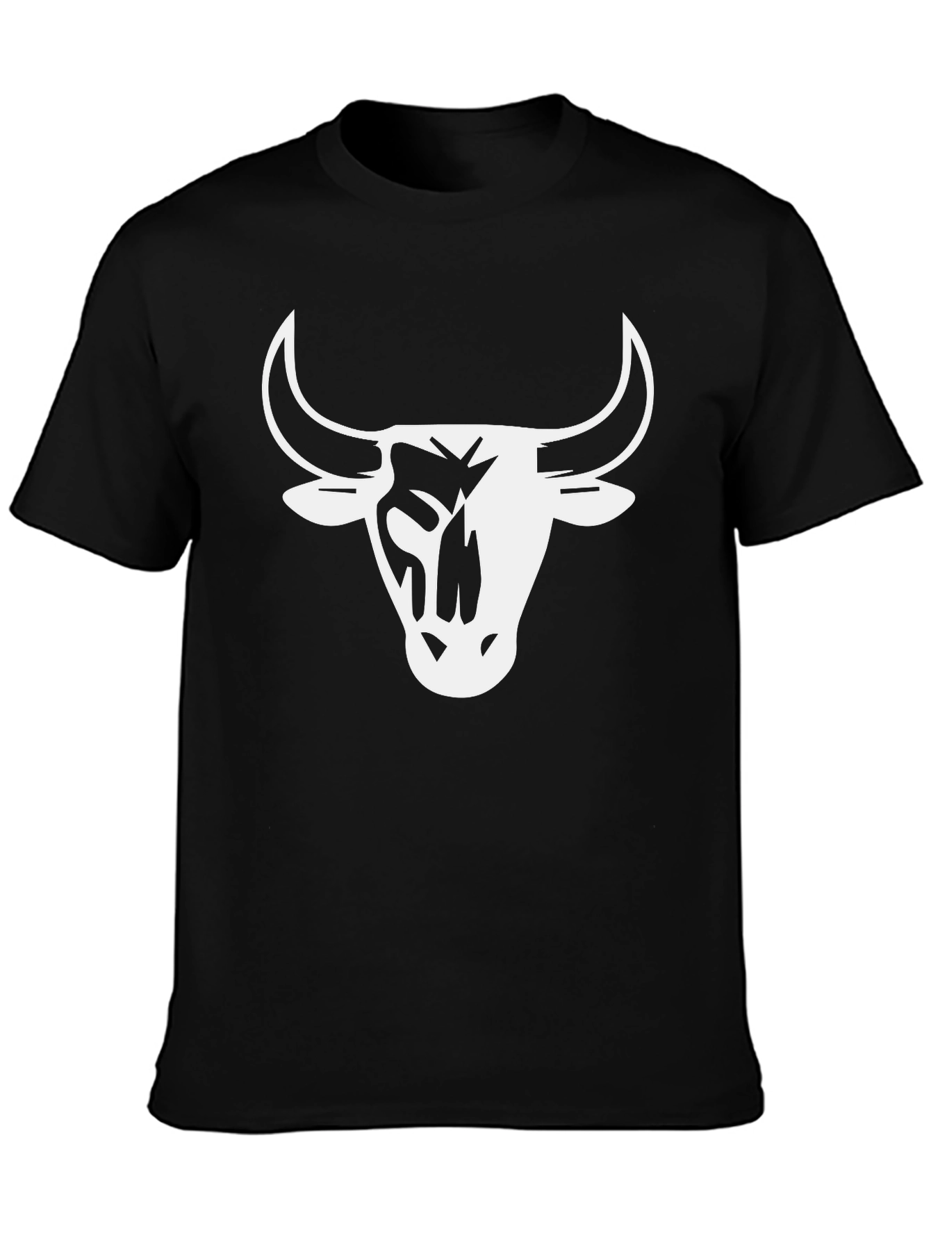 Black Bull Head Graphic Tee - Mens Casual T-Shirt