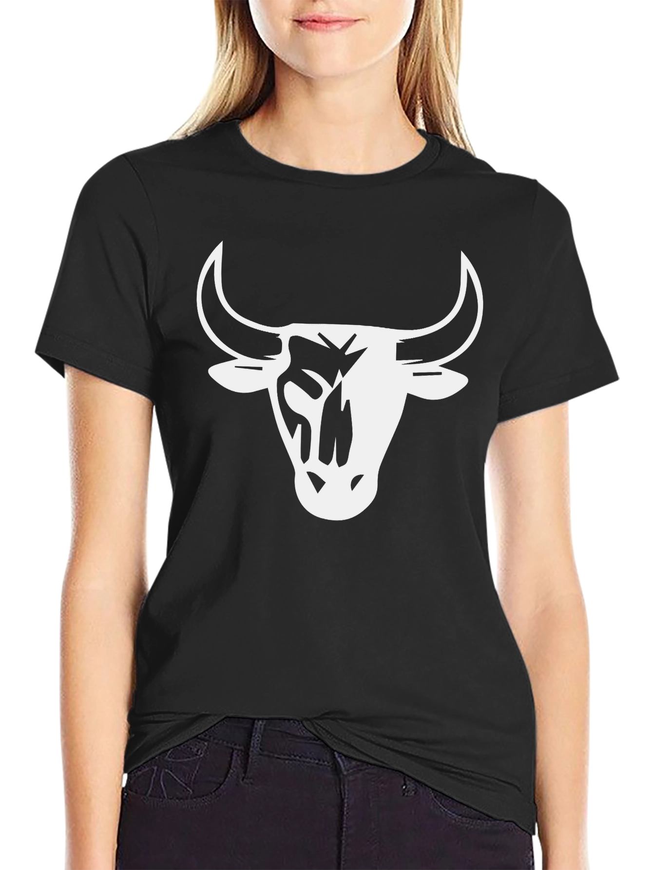 Black Bull Head Graphic Tee - Mens Casual T-Shirt