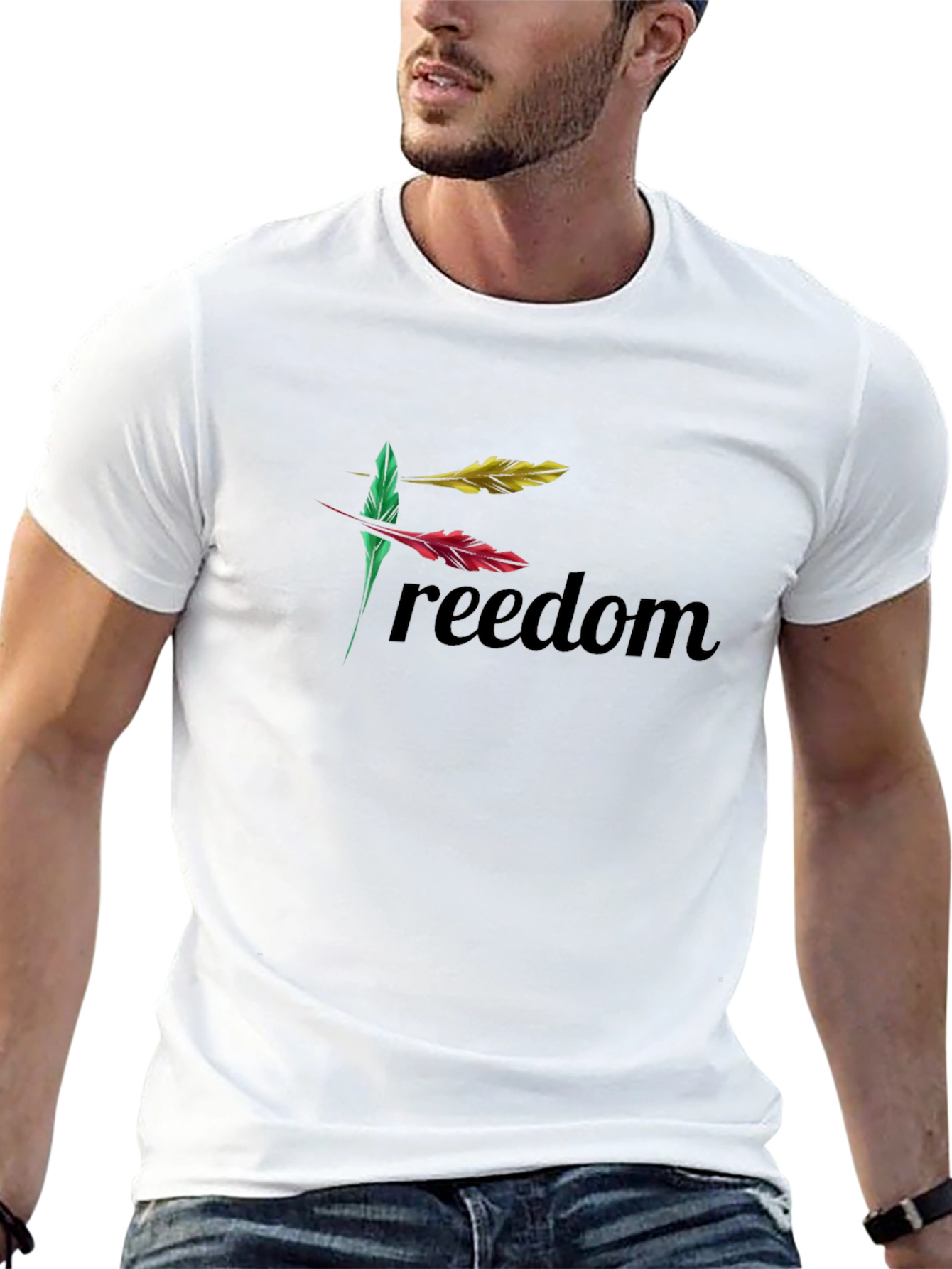 Freedom Feather Graphic Tee - Black