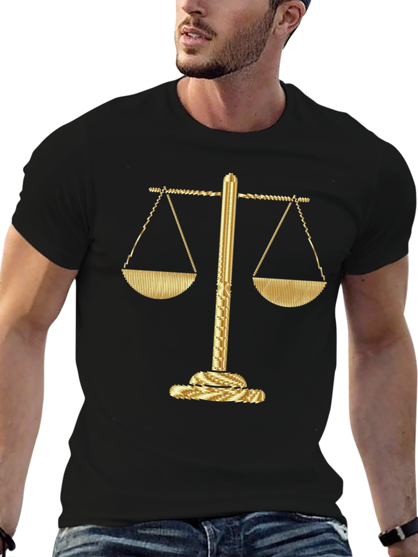 Scales of Justice Graphic Tee - Mens Lawyer T-Shirt