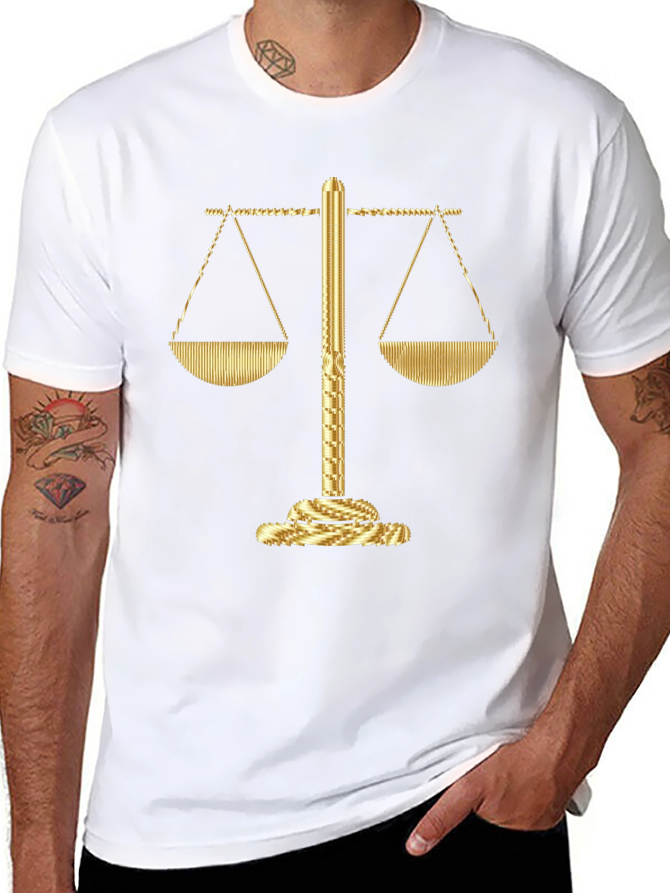 Scales of Justice Graphic Tee - Mens Lawyer T-Shirt