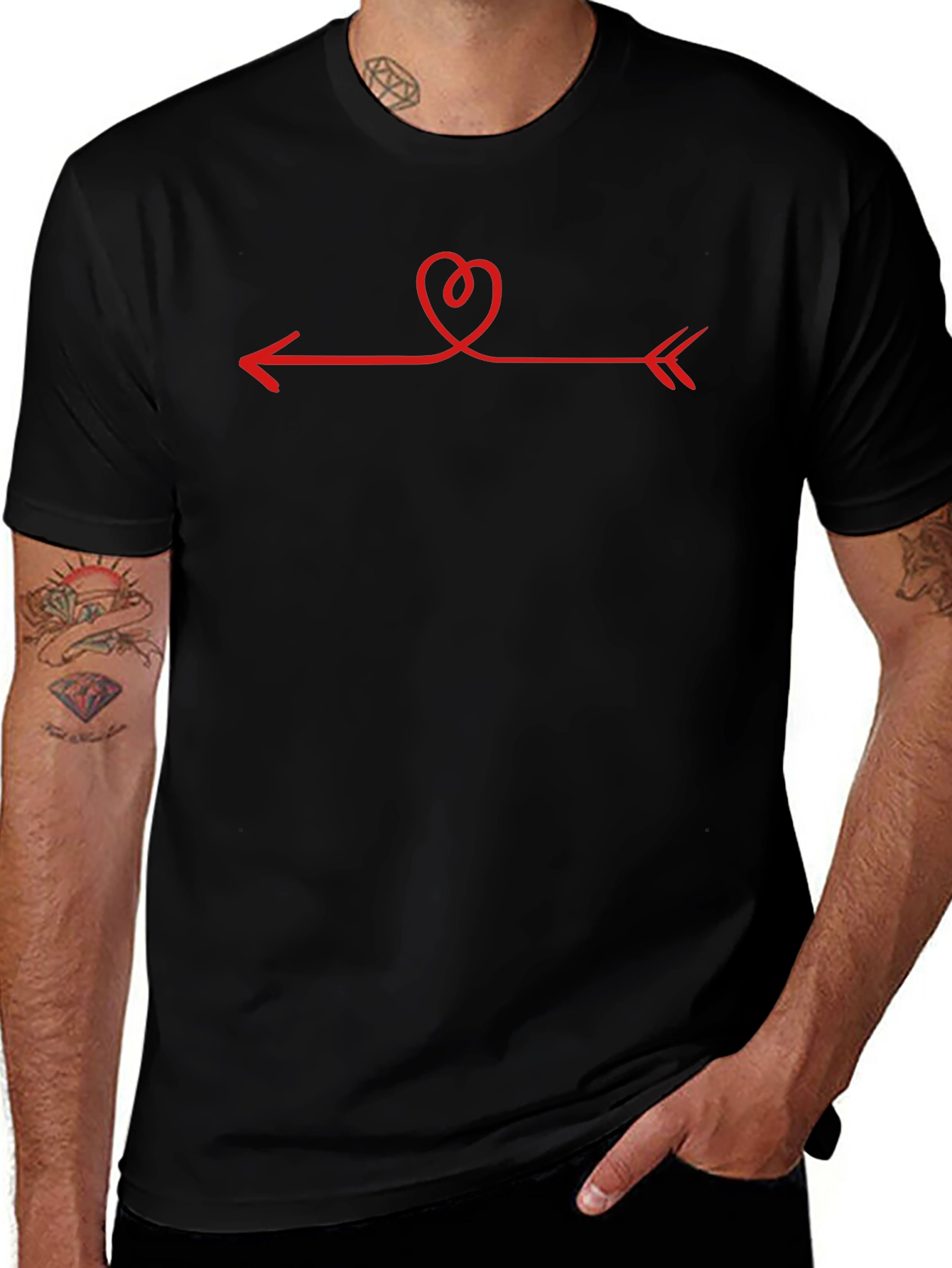 Heart Arrow Graphic Tee - Unisex Black T-Shirt