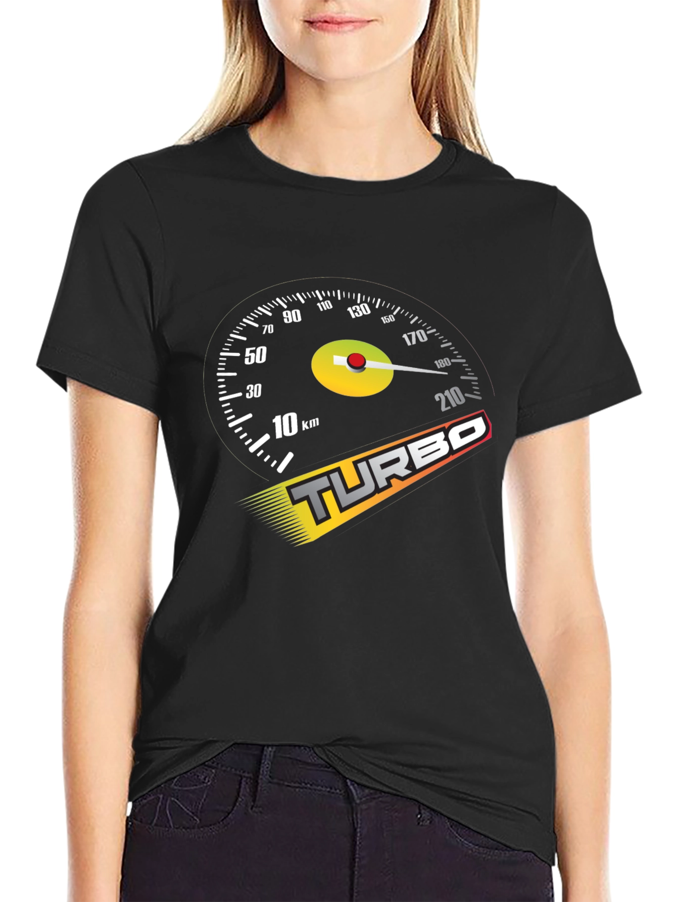 Turbo Speedometer Graphic Black T-Shirt