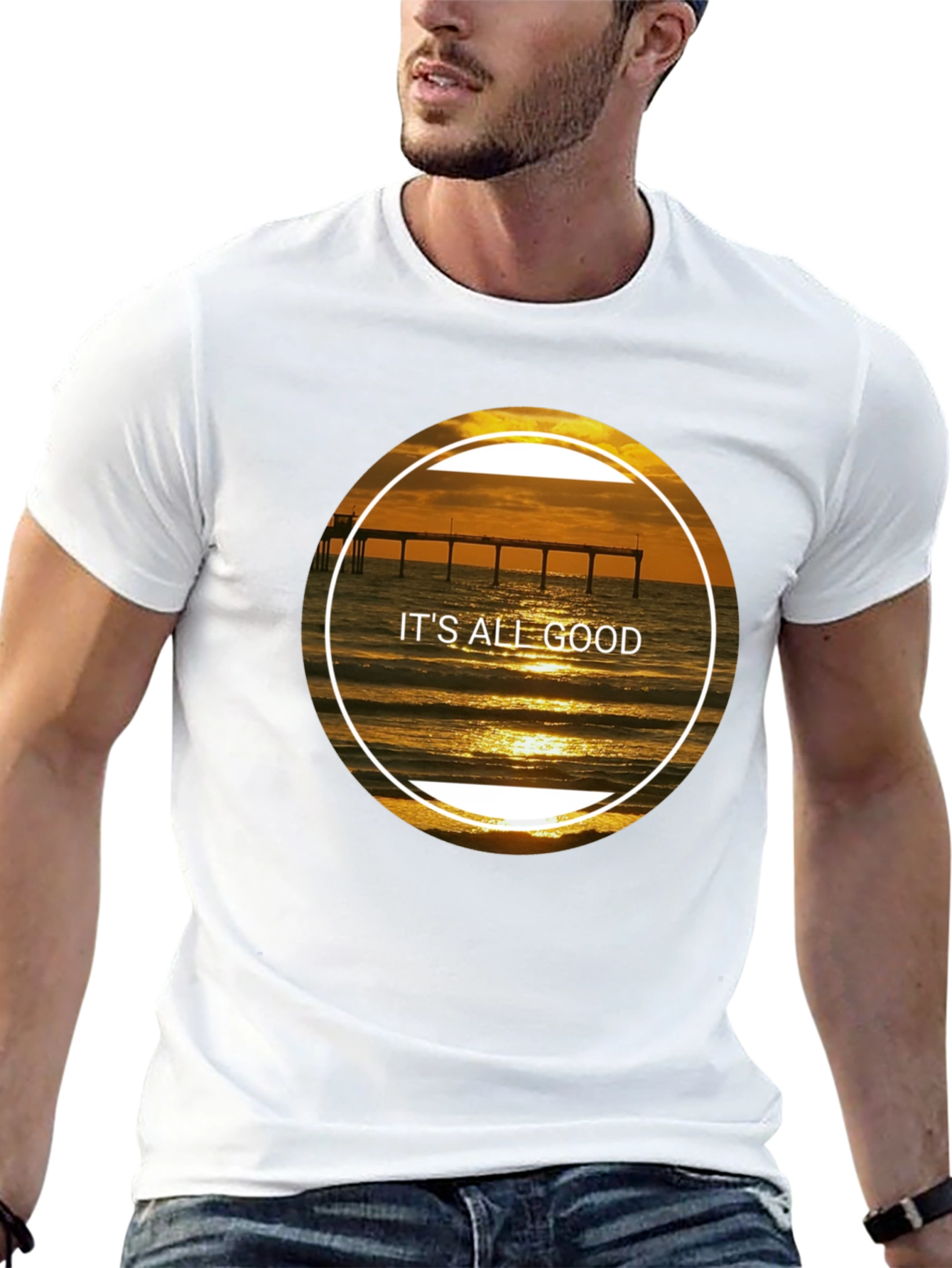 Its All Good Sunset Beach Pier T-Shirt