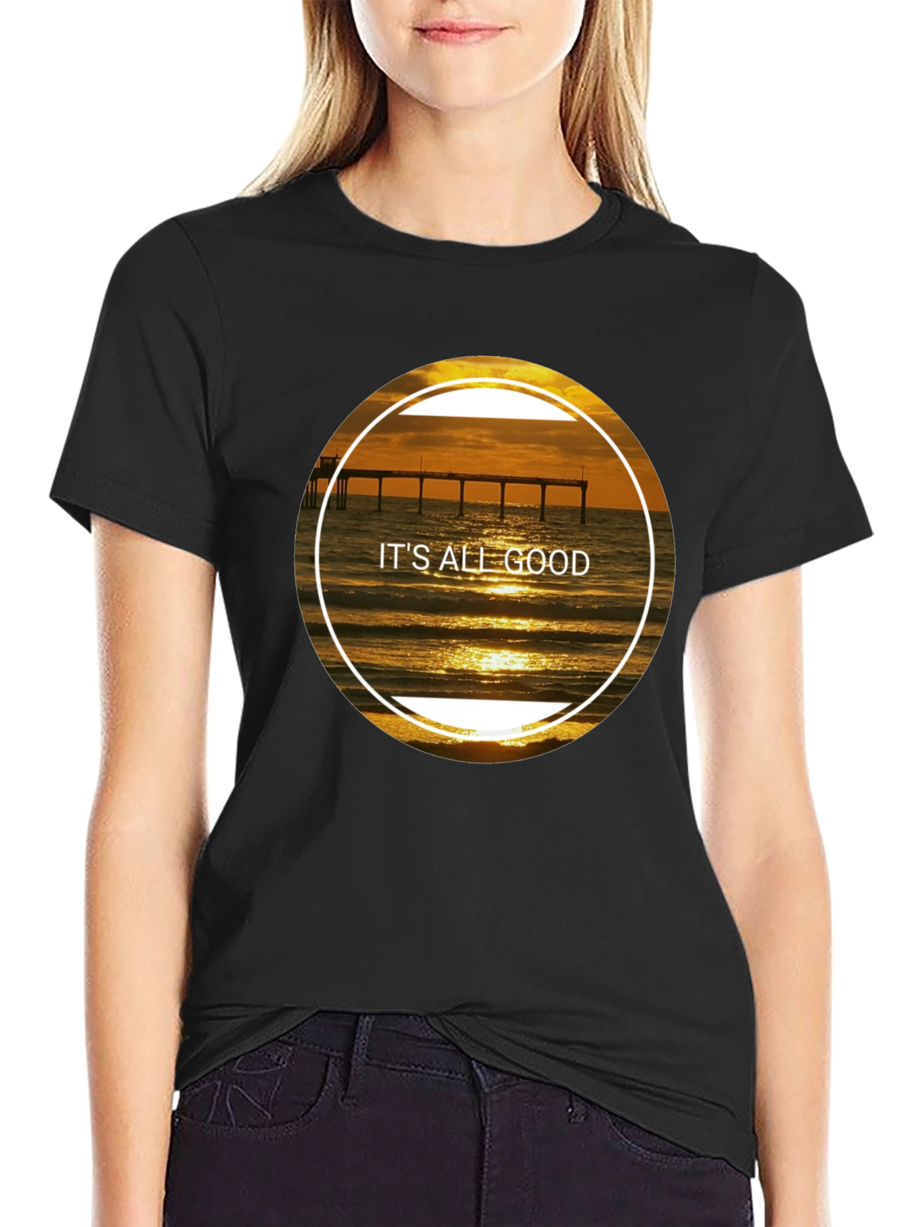 Its All Good Sunset Beach Pier T-Shirt