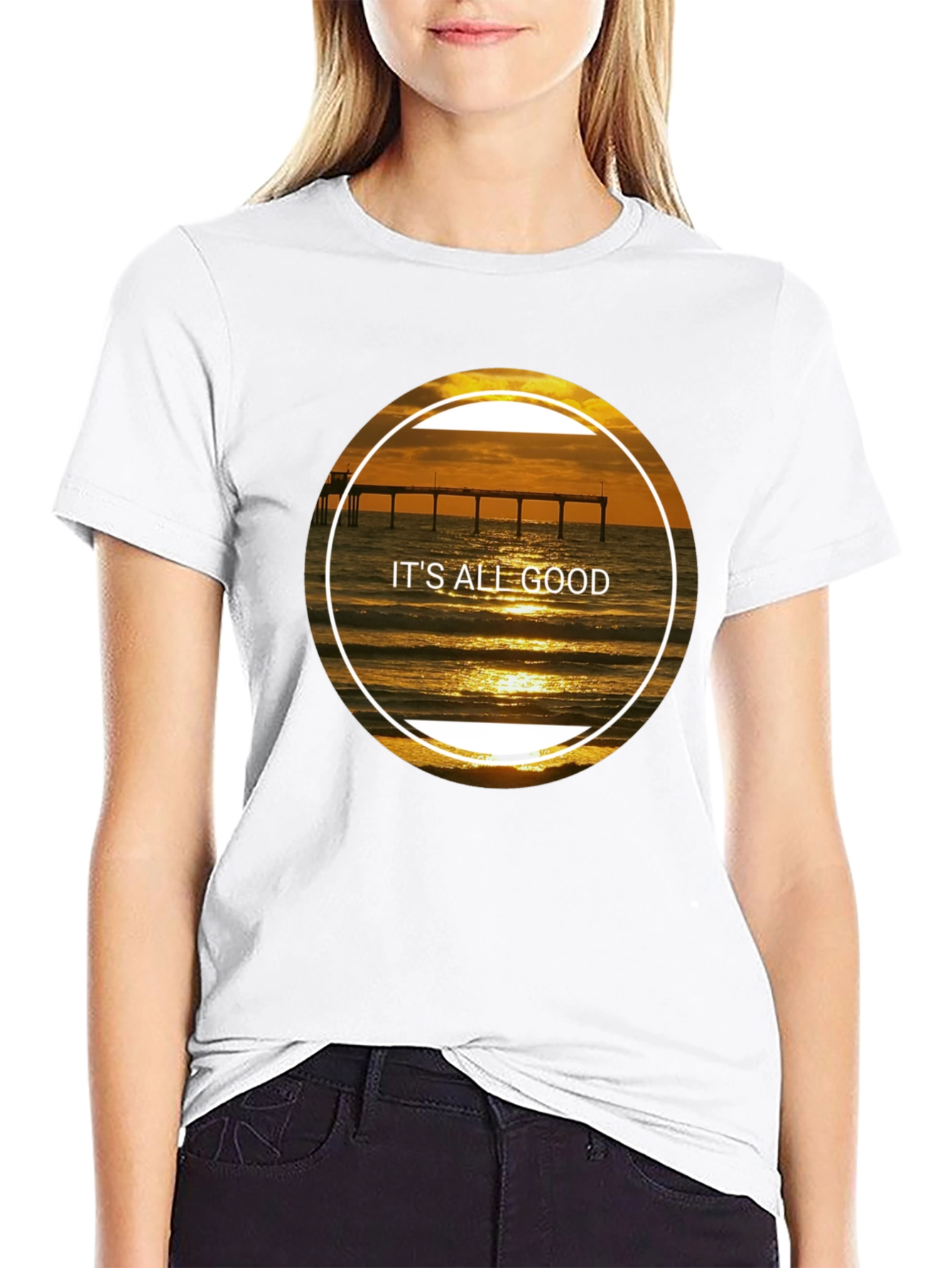 Its All Good Sunset Beach Pier T-Shirt