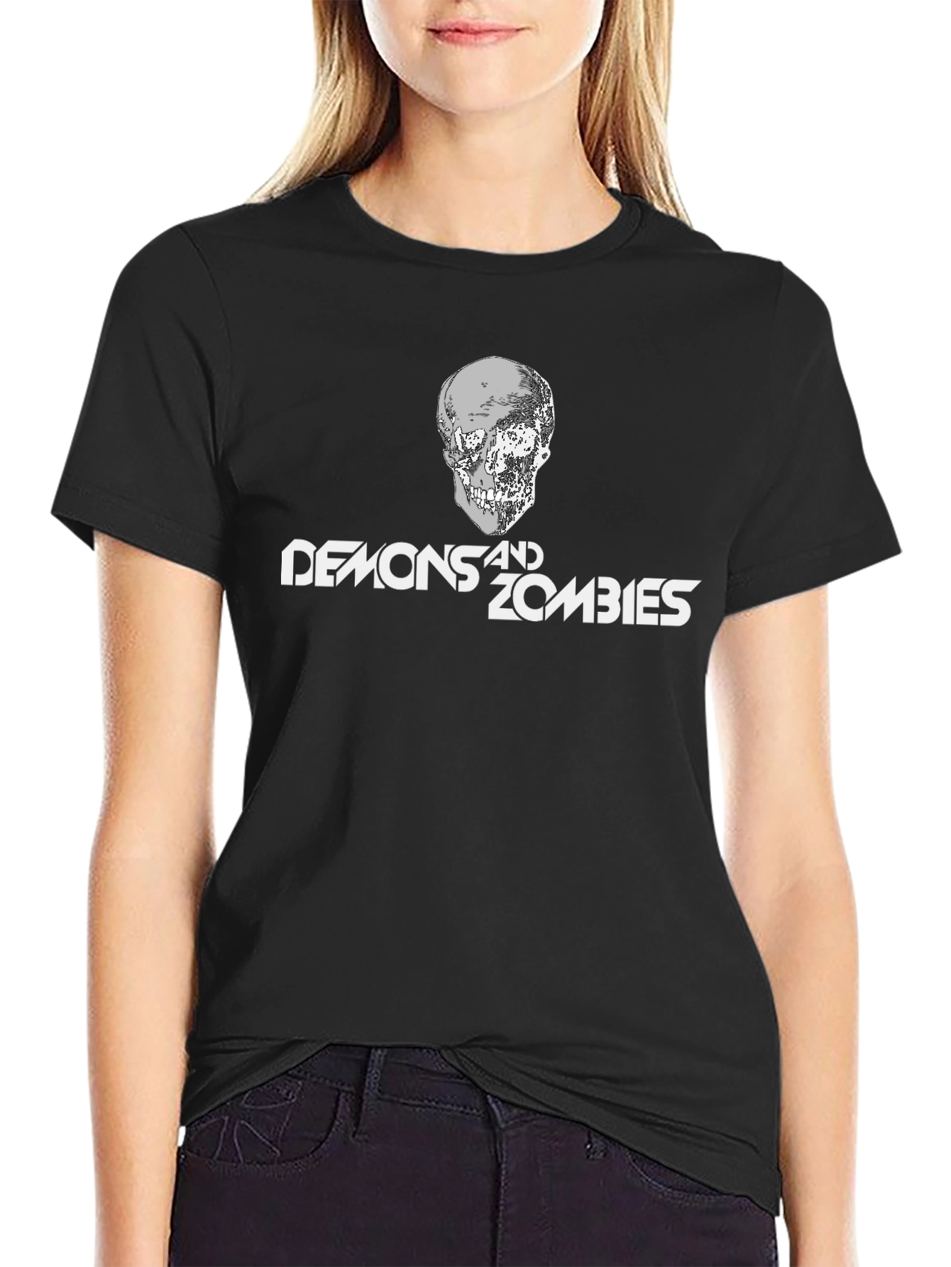 Demons and Zombies Graphic Tee - Black