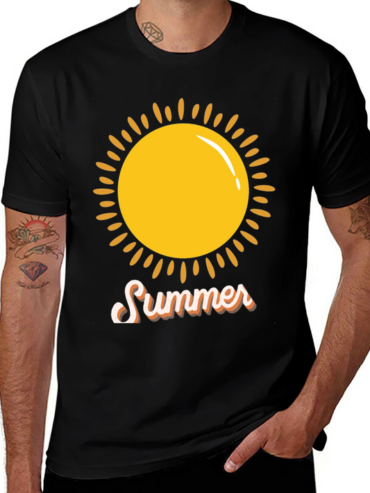 Summer Sun Graphic Tee -  Black Casual Shirt