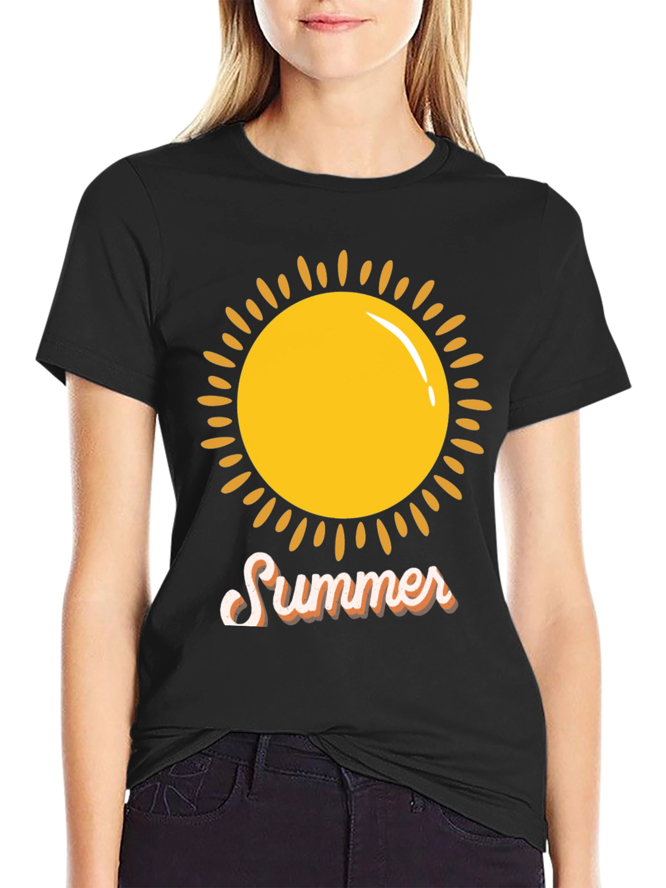 Summer Sun Graphic Tee -  Black Casual Shirt