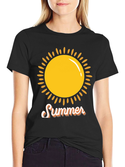 Summer Sun Graphic Tee -  Black Casual Shirt