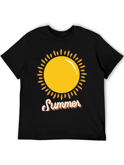 Summer Sun Graphic Tee -  Black Casual Shirt
