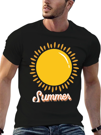 Summer Sun Graphic Tee -  Black Casual Shirt